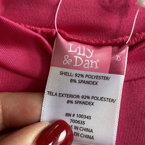 Lily & Dan Girls 3 Piece Swim Set Bikini Rash Guard Long Sleeve Pink Leopard NWT - Picture 6 of 10